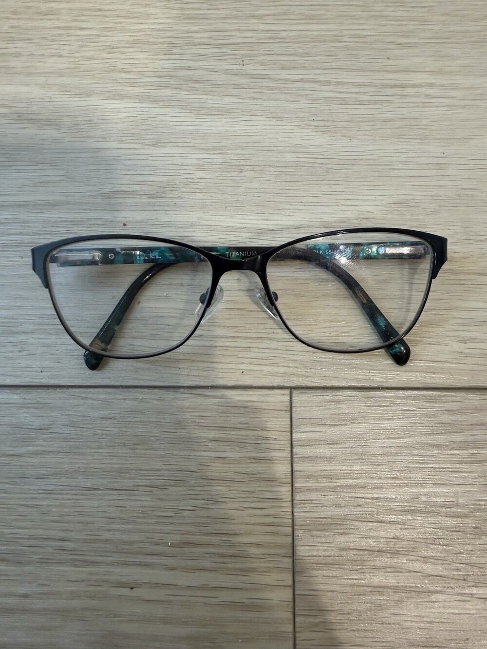 Nicole Miller Columbus C04 BLK Cat Eye Eyeglasses Black Green Marble 55-16-140